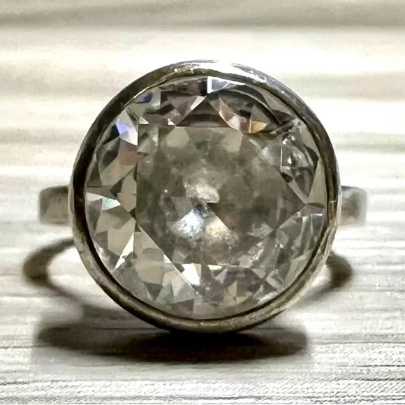 Designer Silpada Sterling Silver Cubic Zirconia Center Stack Ring, Size 5.75 - Picture 3 of 12